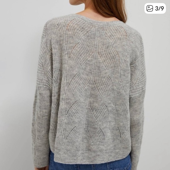 Anthropologie Keely Cable Knit Lightweight Sweater Gray - Picture 4 of 12